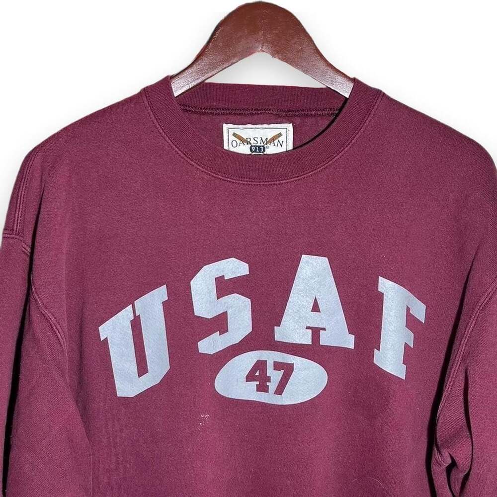Oarsman 913 USAF 47 Crewneck Sweatshirt Size L Maroon